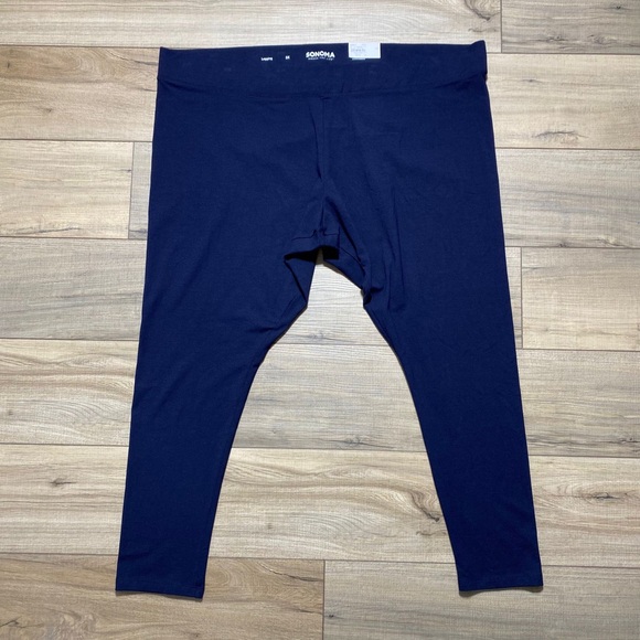Sonoma Goods For Life Women's Mid-Rise Everyday Leggings Size 3X Navy Blue - Picture 1 of 12